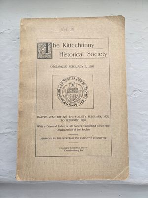 Franklin County Historical Society Papers Vol VI 1908-1910 - Journal Volume 6 - USED