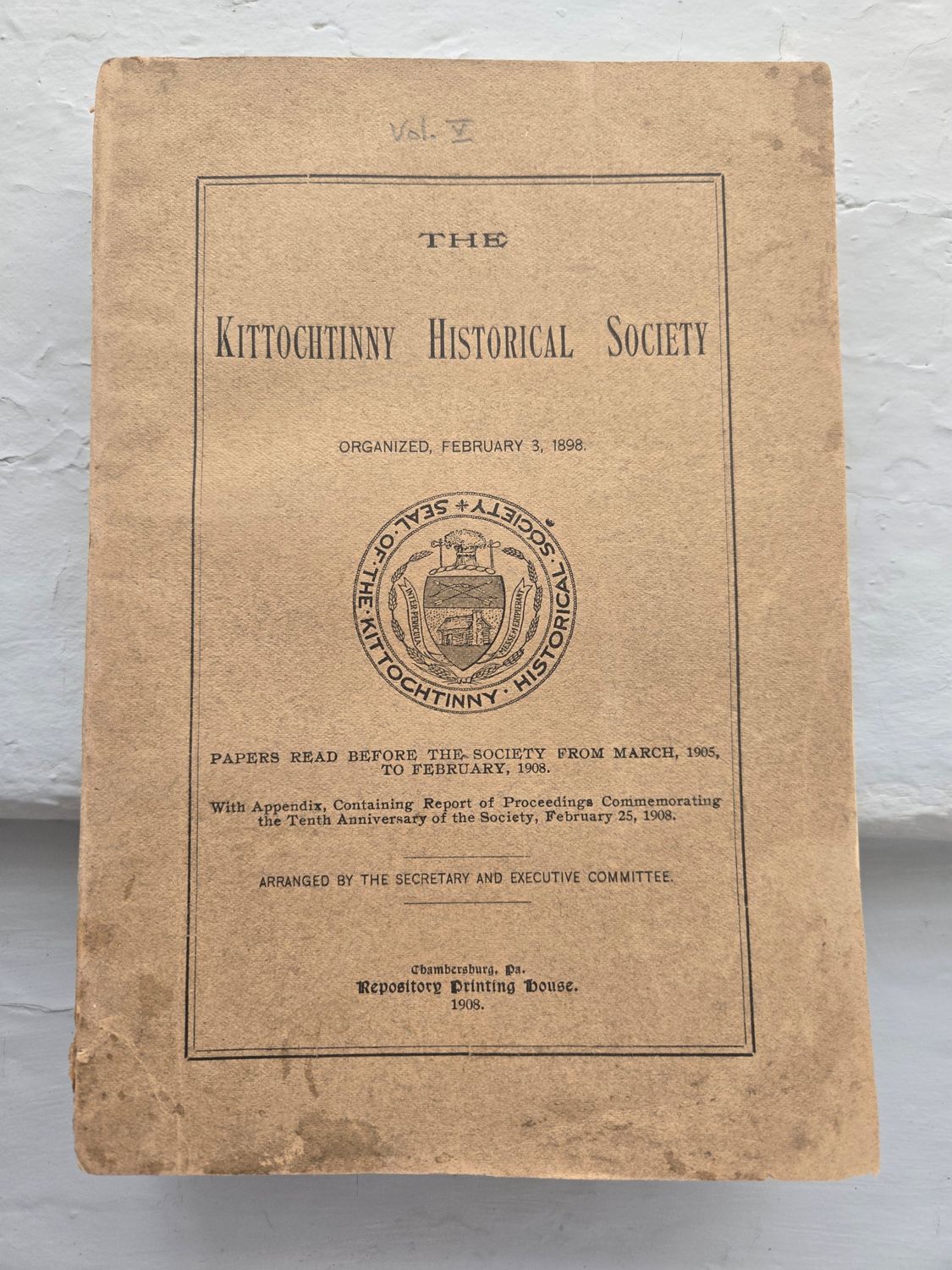 Franklin County Historical Society Papers Vol V 1905-1908- Journal Volume 5 USED