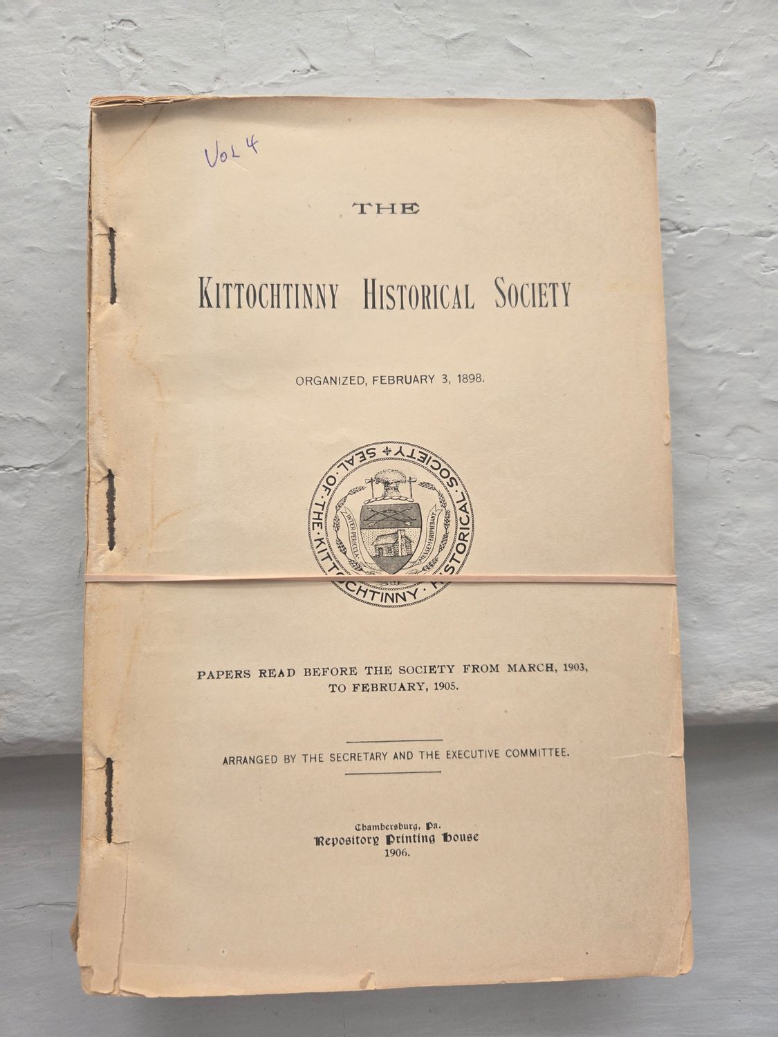 Franklin County Historical Society Papers Vol IV 1903-1905 Journal Volume 4 USED