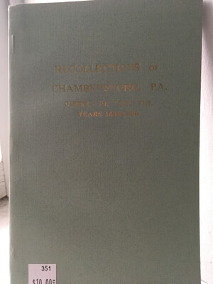 Recollections of Chambersburg (Soft Bound)