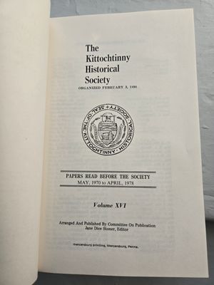 Kittochtinny Historical Society Papers XVI - Journal Vol 16