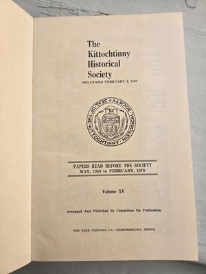 Kittochtinny Historical Society Papers XV - Journal Vol 15