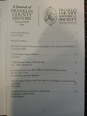 Franklin County Historical Society Journal 2016