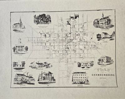 1850 Plan of Chambersburg Map Poster