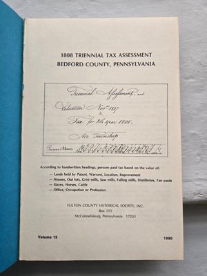 1880 Triennial Tax Assessment Bedford Co.