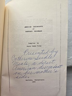 American Descendants of Eberhard Reinemann compiled by Henry James Young