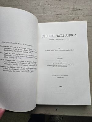 Letters From Africa by Homer T Rosenberger
