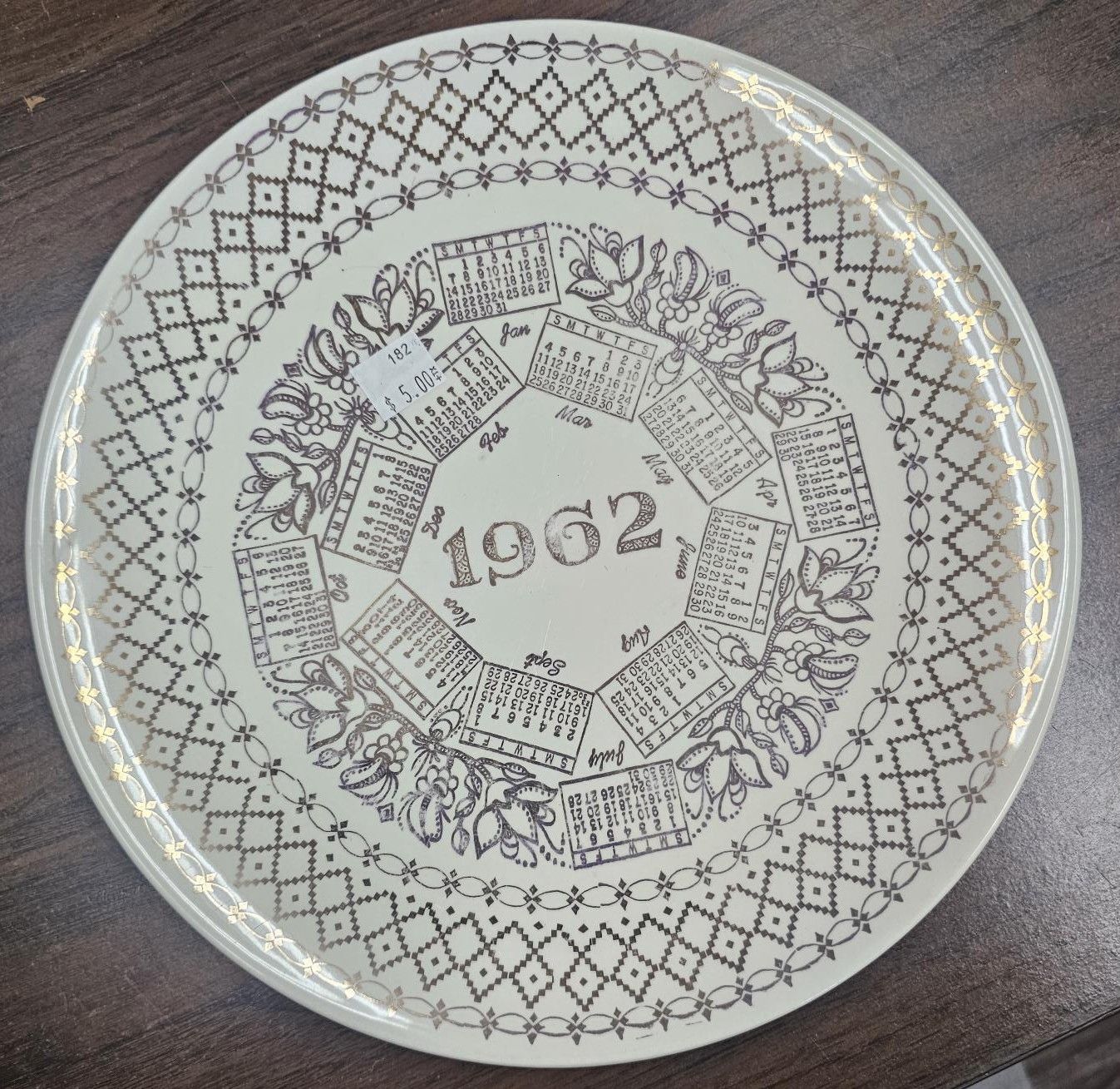 1962 Calendar Plate