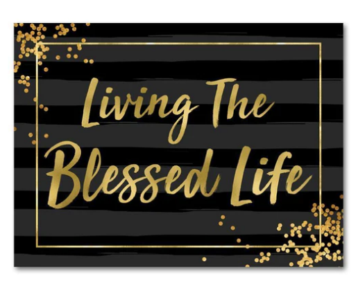 Blessed Life Gold Foil Wall Plaque