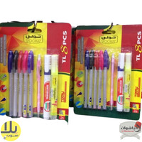 تولي اقلام ملونة + مرسم ضغاط + قلم سبورة +قلم تظهير