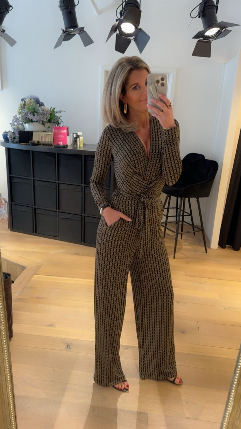 Yasmin jumpsuit print Coffee