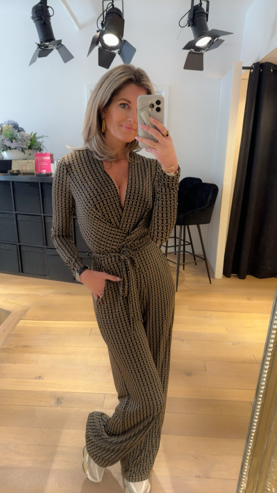 Yasmin jumpsuit print Coffee