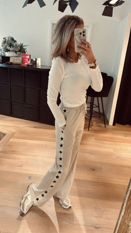 Joggingbroek star beige 