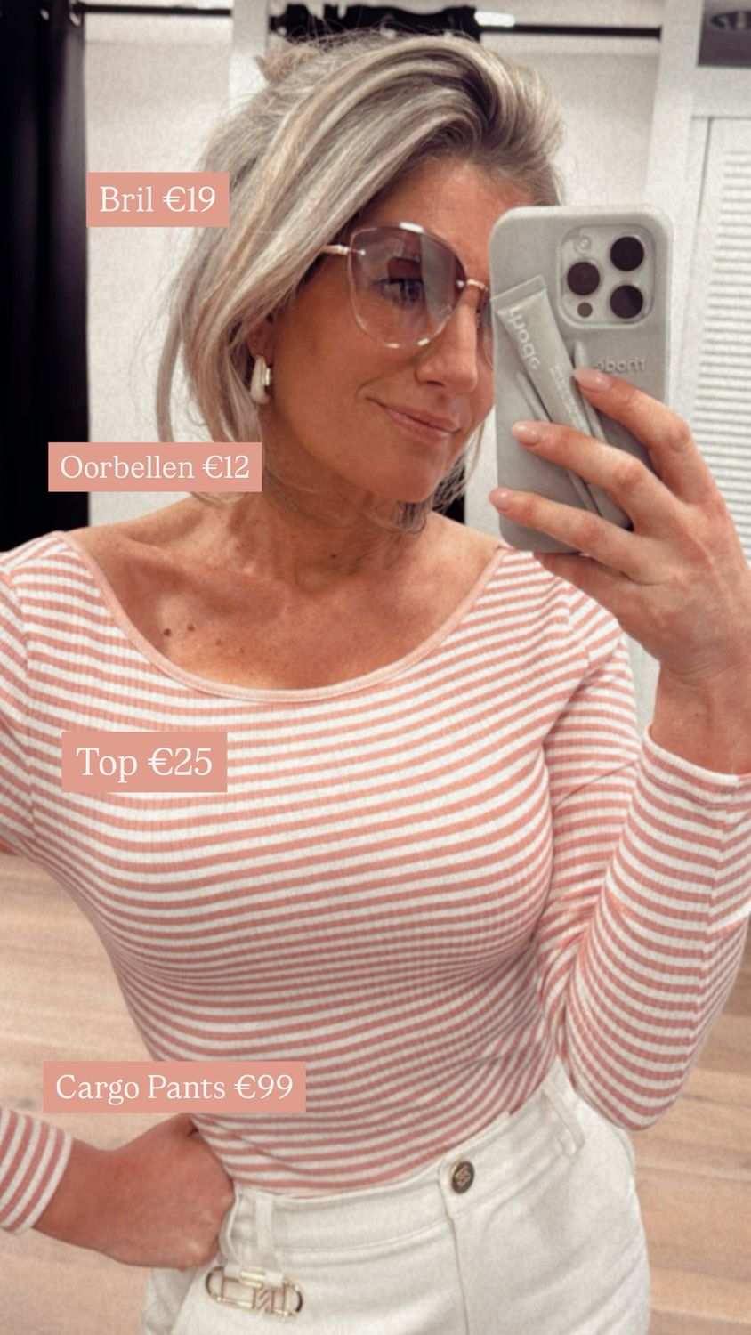 Cloé top Stripe roze