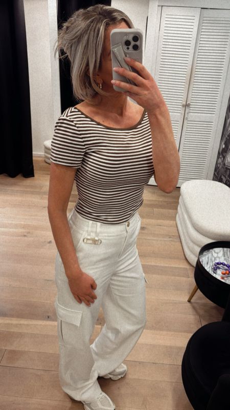 Cloé top Stripe Coffee