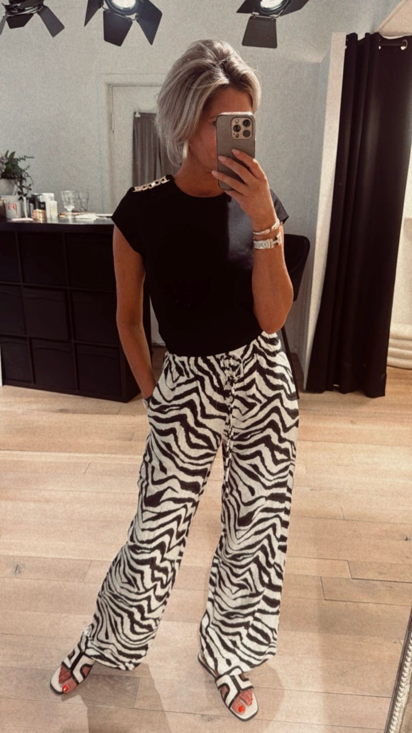 Broek zebra print