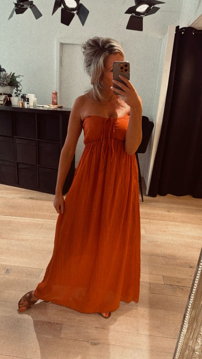 Loulou maxi dress brique
