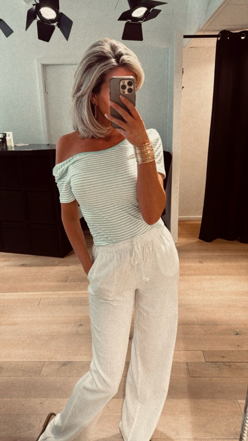 Cloé Stripe top mintgroen