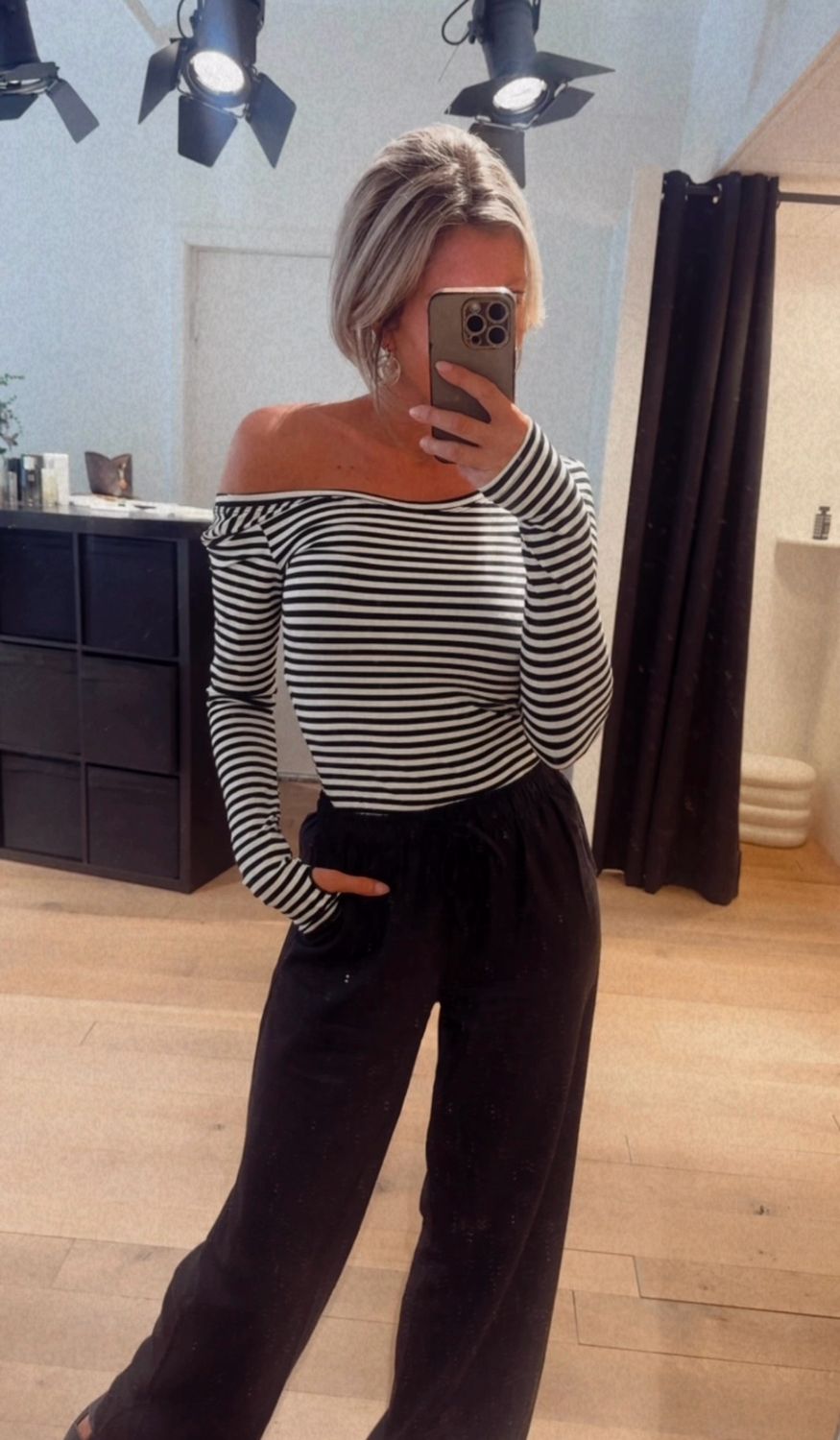 Flo top Stripe zwart/wit 