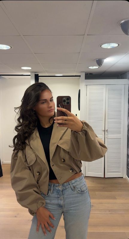 Jaylee bomber jacket/  short trenchcoat Camel 