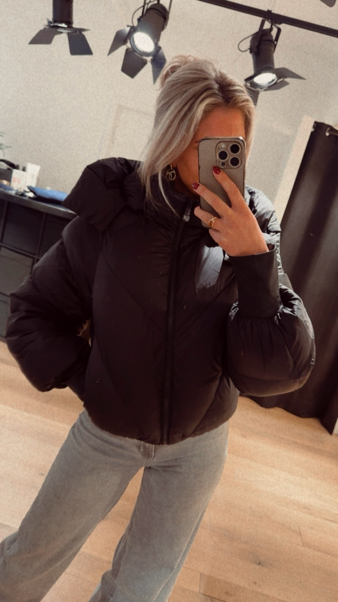 Puffer jacket zwart