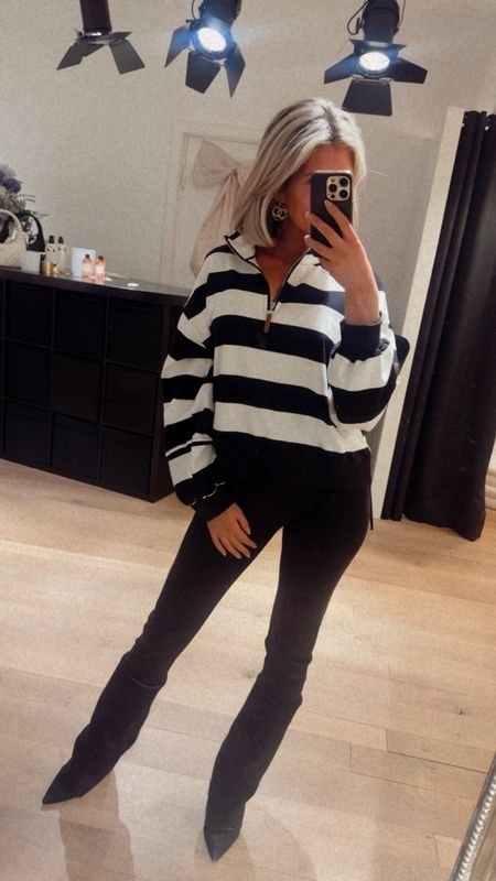 Nikki sweater stripe black 