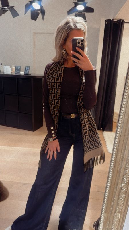 Jeans ultra wide leg dark blue 