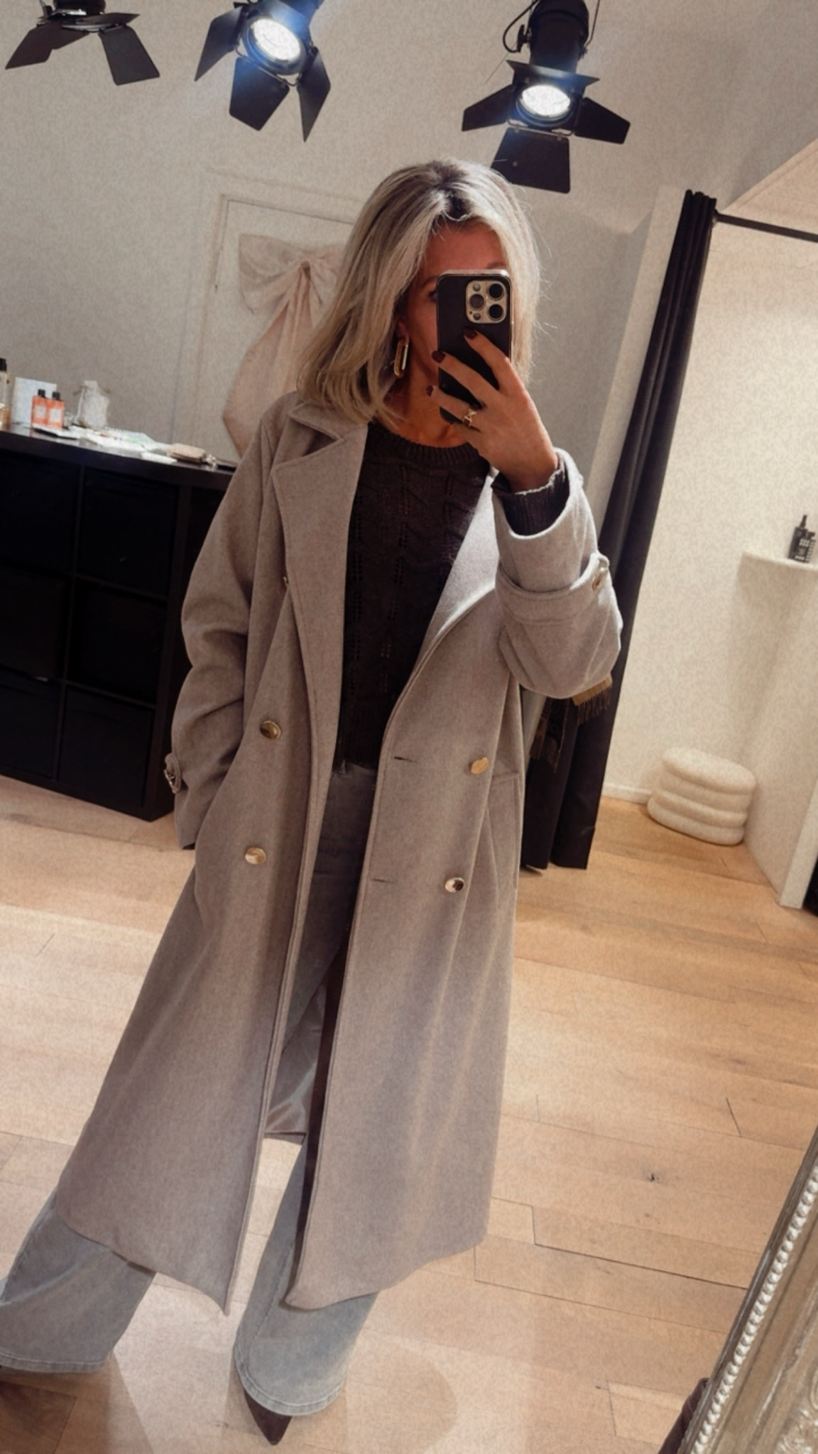 Beau oversized mantel / jas beige