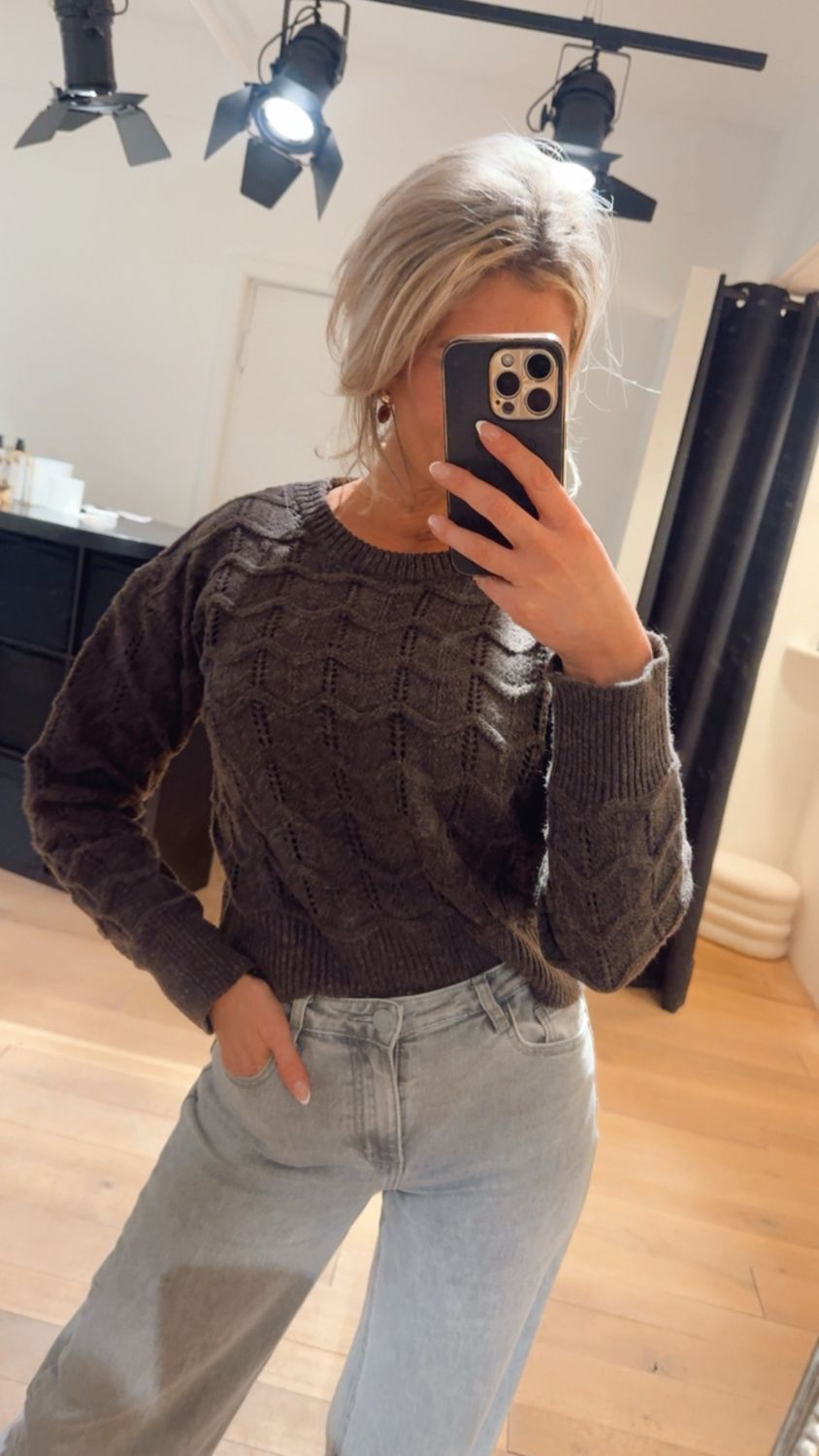 Bibi sweater knitted bruin / choco