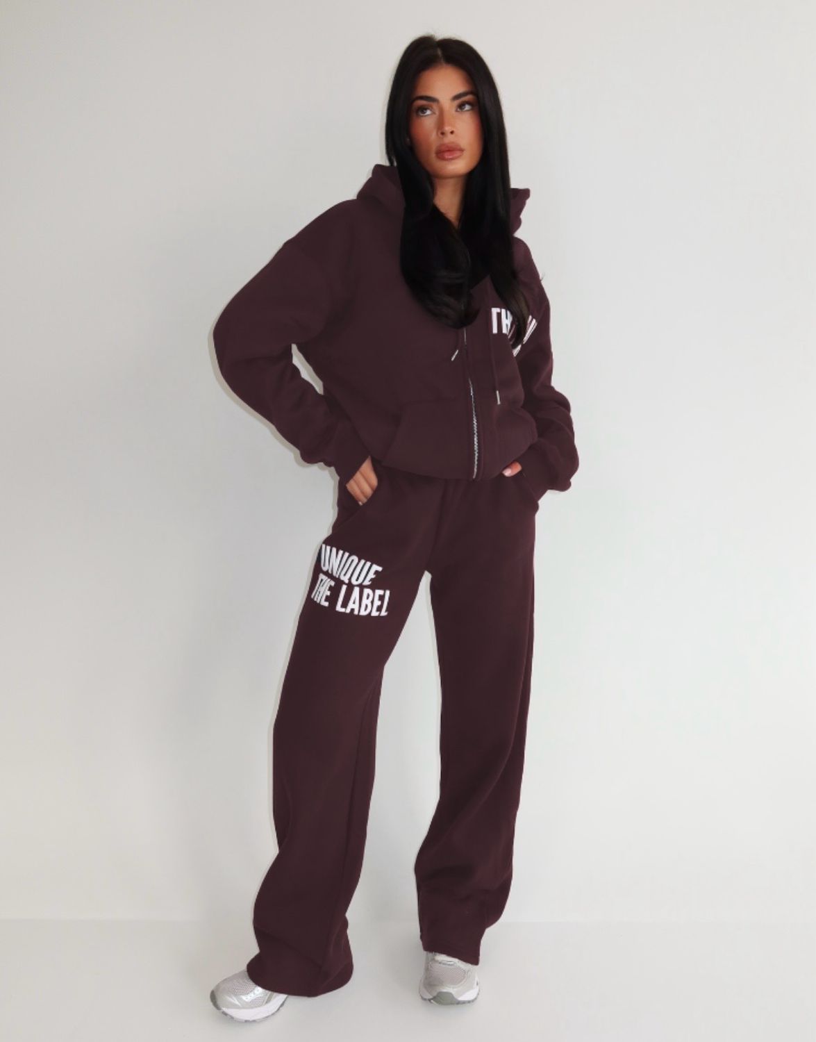 Unique the label Joleen Wide Leg Jogger - cacao