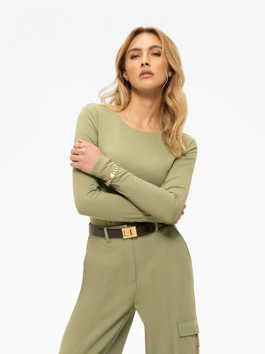 Nikkie Pinole Body Met Ketting Detail oil green