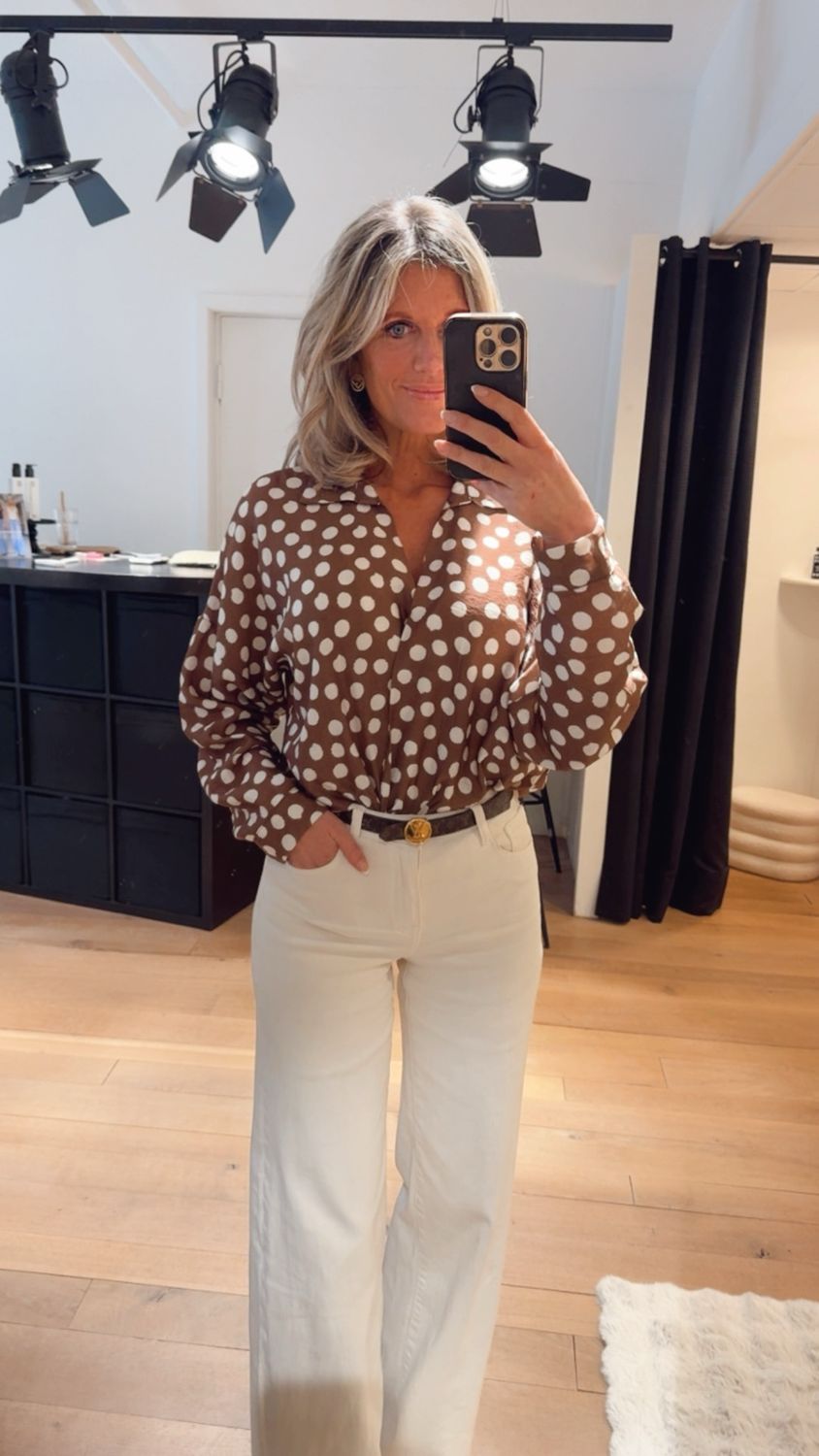 Blousje polkadot choco