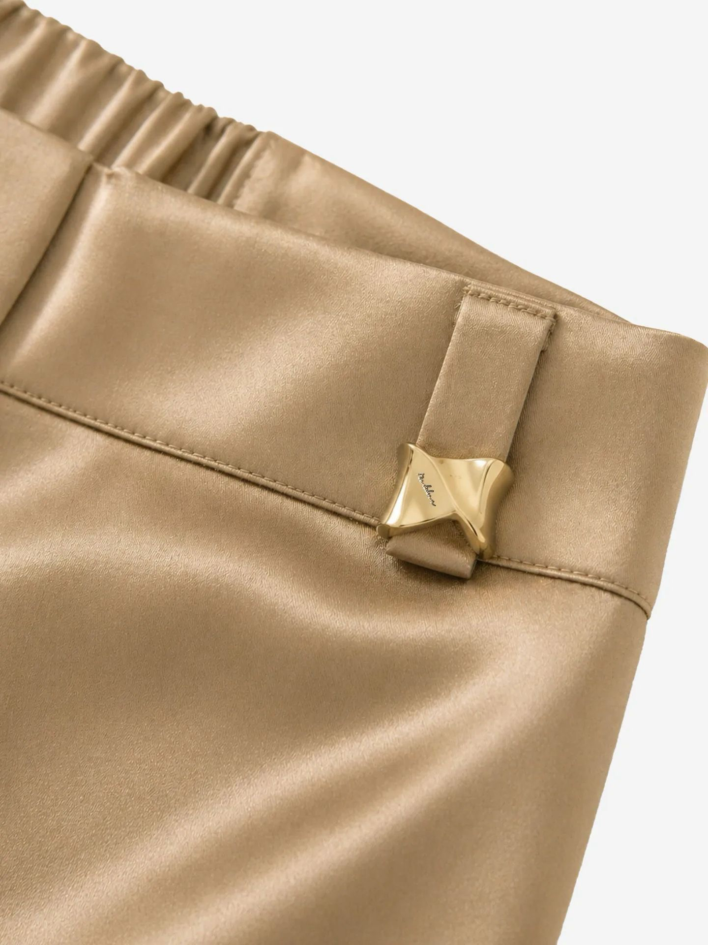 Nikkie Satijnen Ribe Pantalon Tanin 