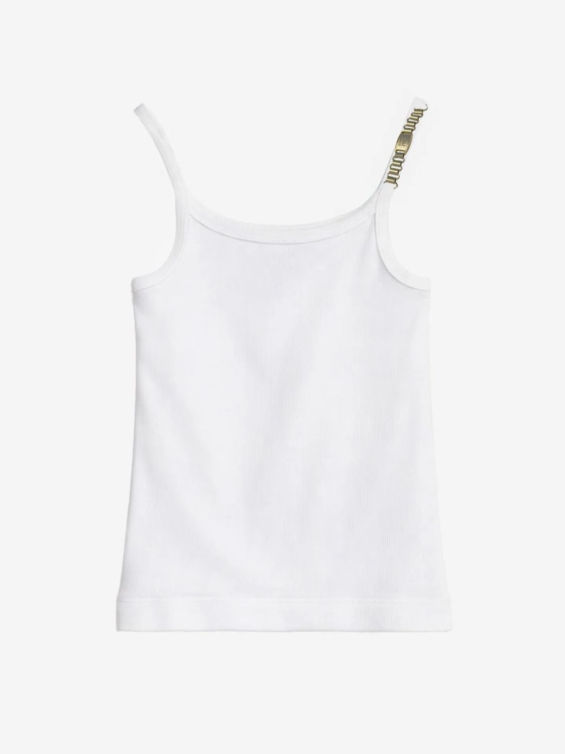 Questa Rib Top Met Ketting Detail Wit