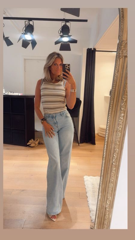 Stripes top blue/ choco/ beige 