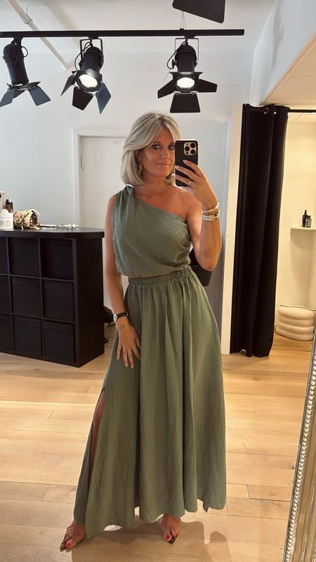 Rosi twinset one shoulder army 