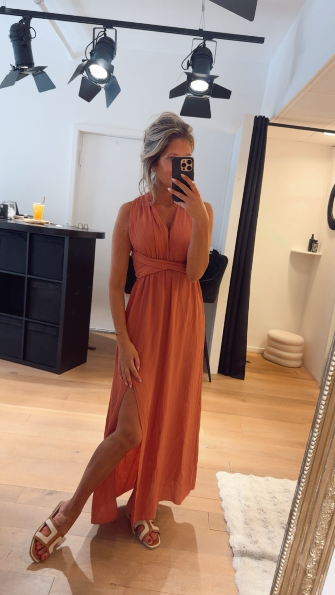 Evi dress Peach/ coral