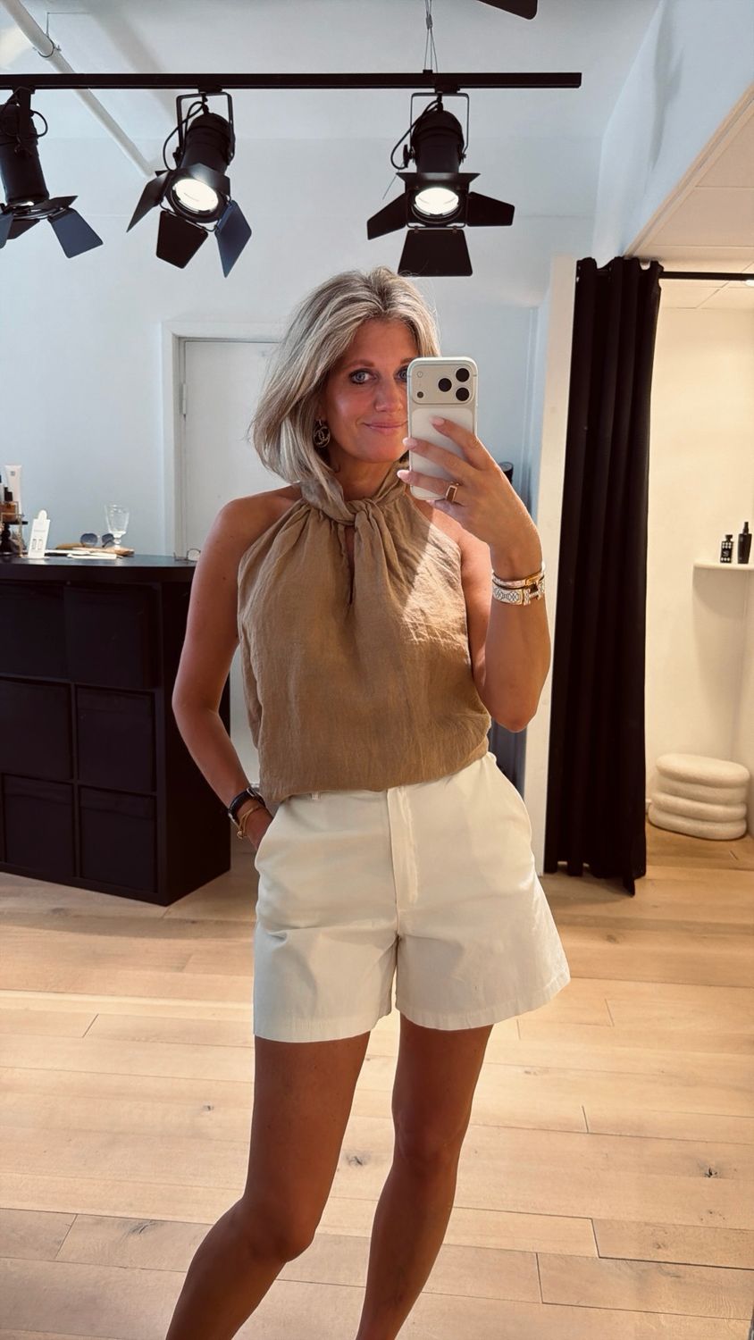 RMC the label linnen top halter Camel 