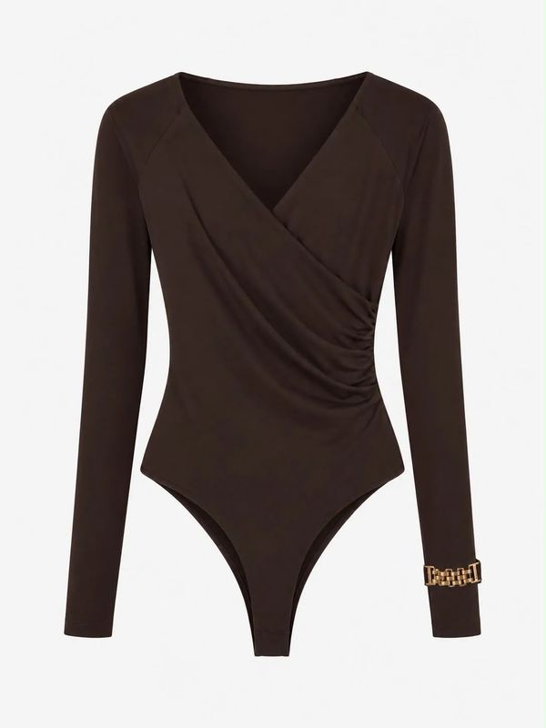 Nikkie Ariela Body Met Hals En Aangesloten Pasvorm chocolate torte 
