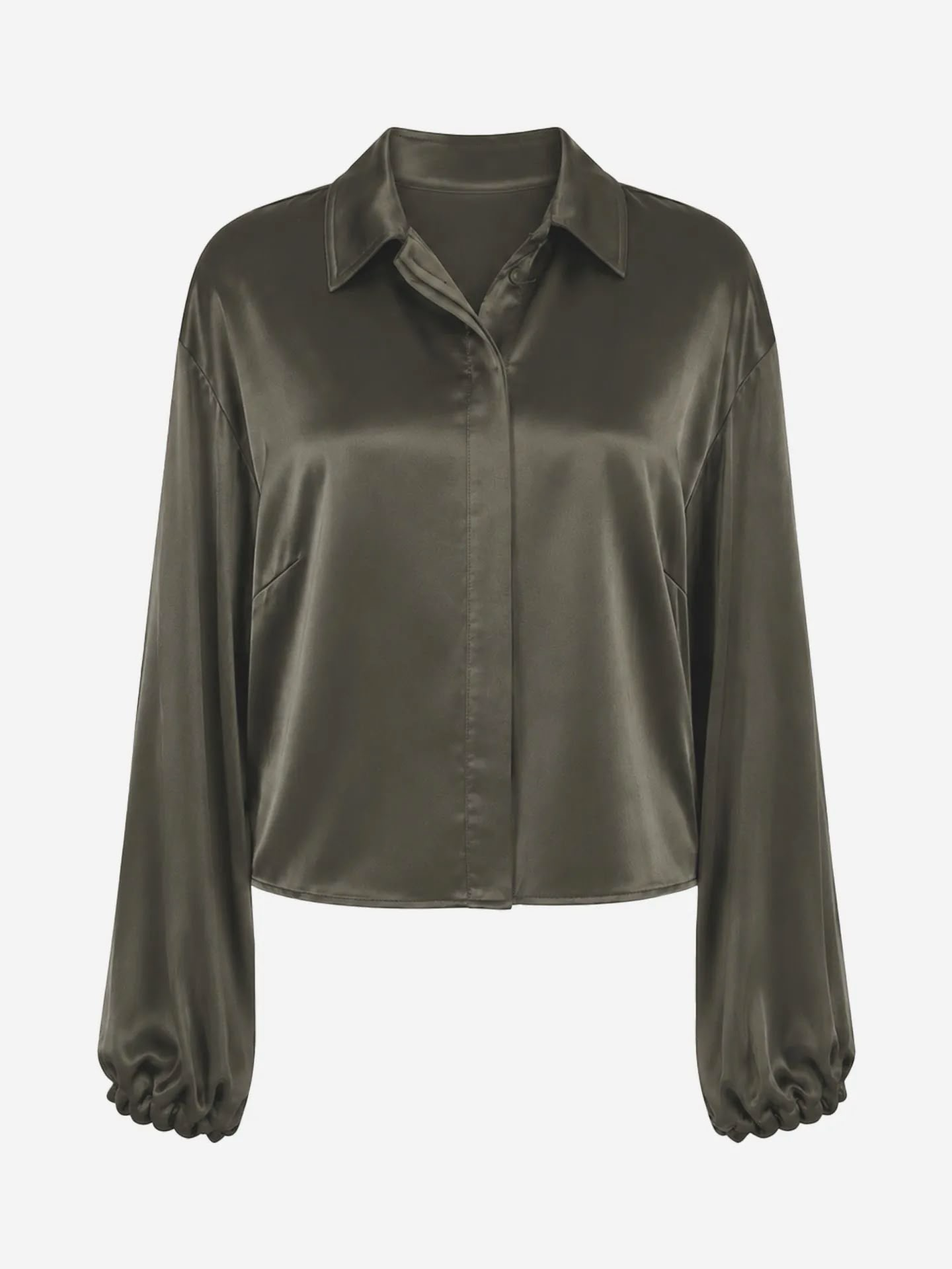 Nikkie Aivy Satijnen Bomber Blouse Sea Green