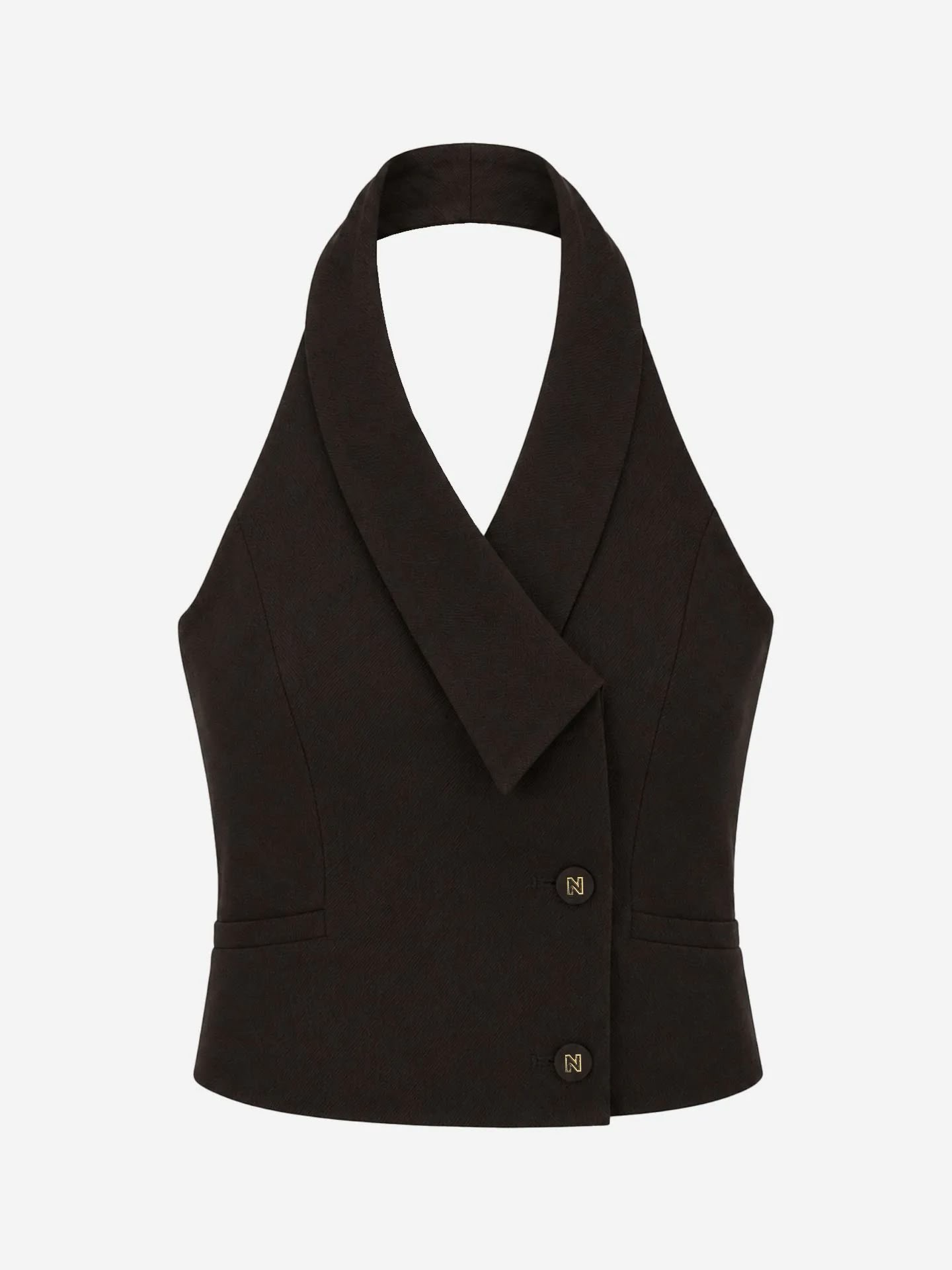 Nikkie Alani Getailleerde Gilet Waistcoat Chocolate Torte