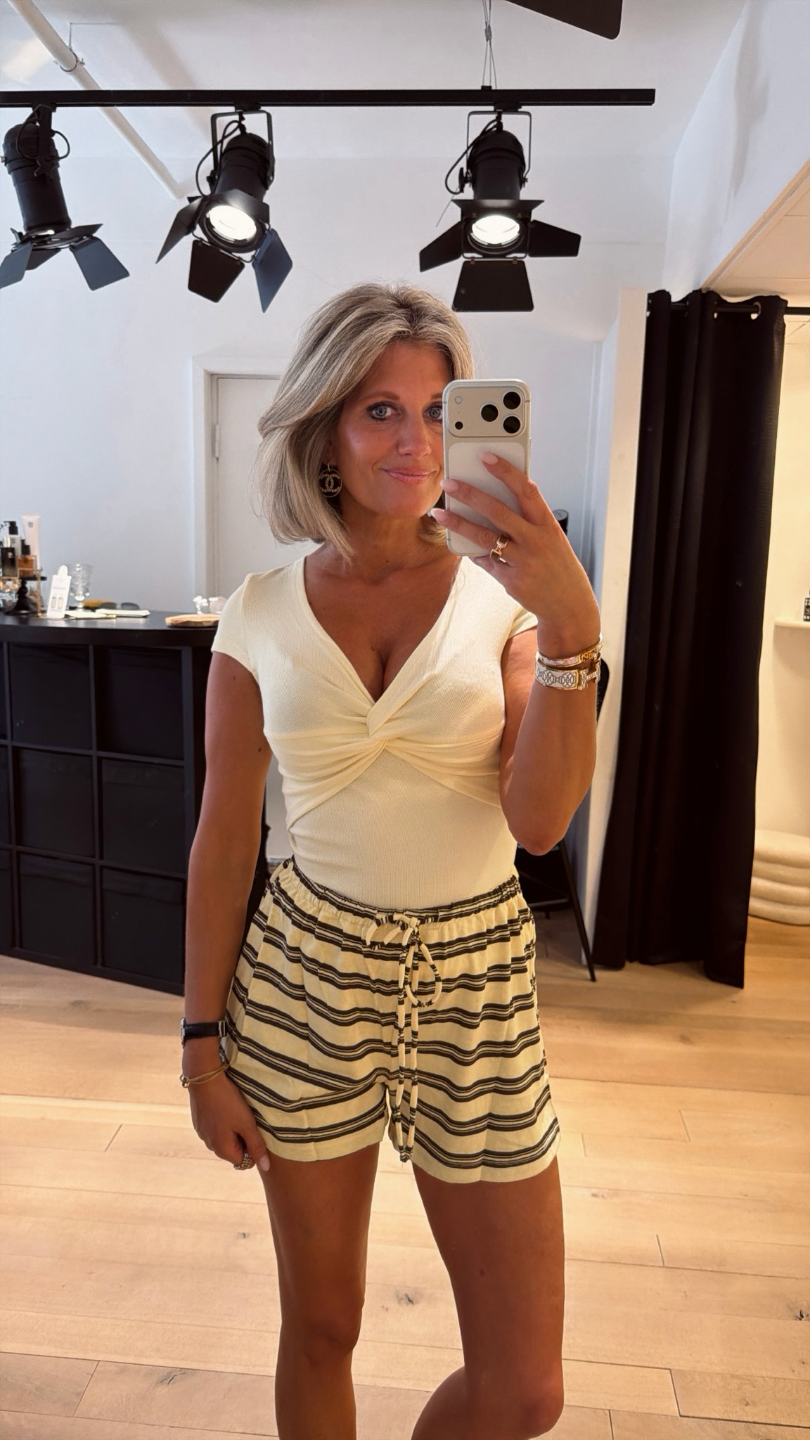 Short stripe yellow/ choco