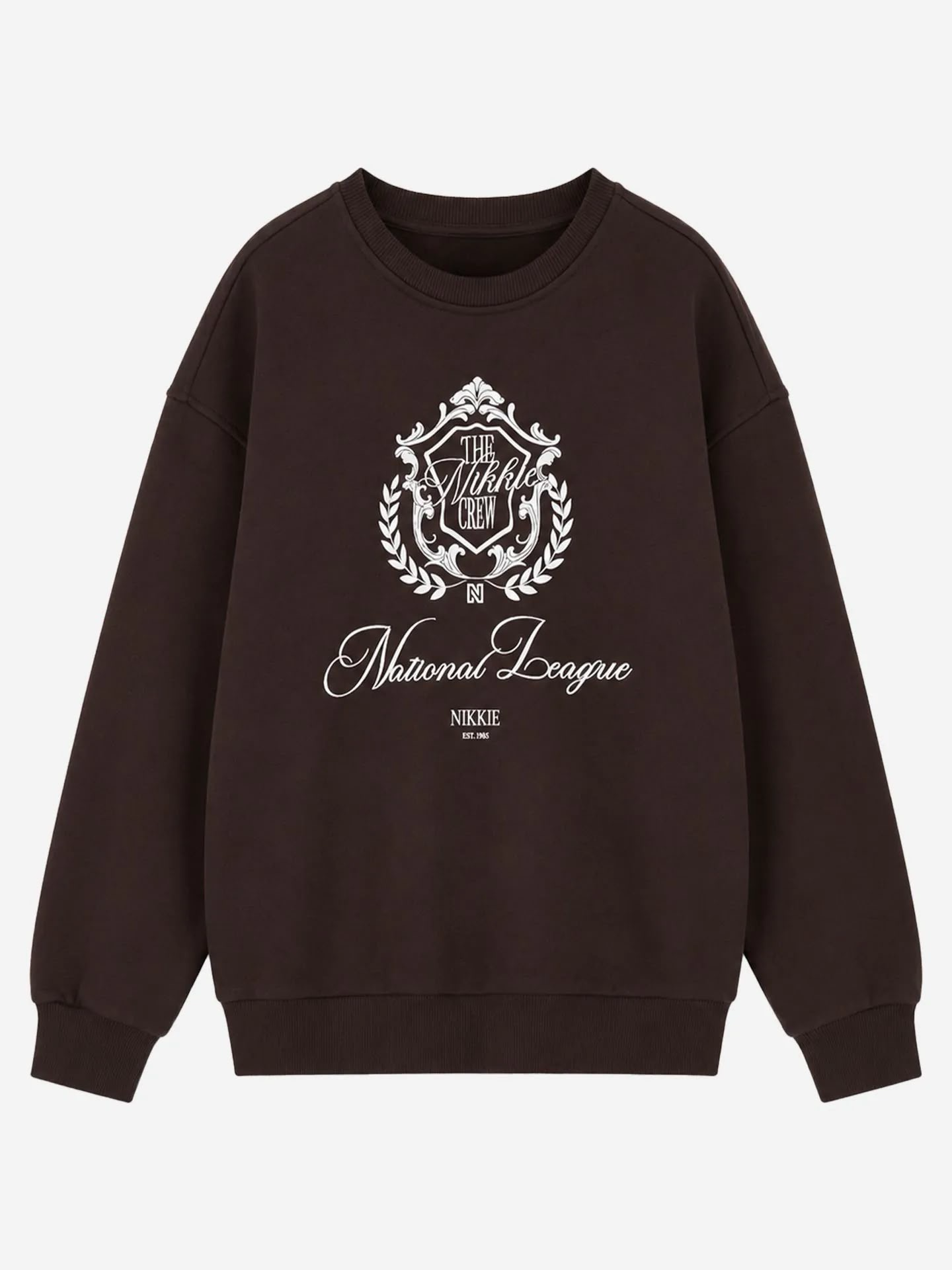 Nikkie College Sweater Met Signature Artwork Chocolate Torte