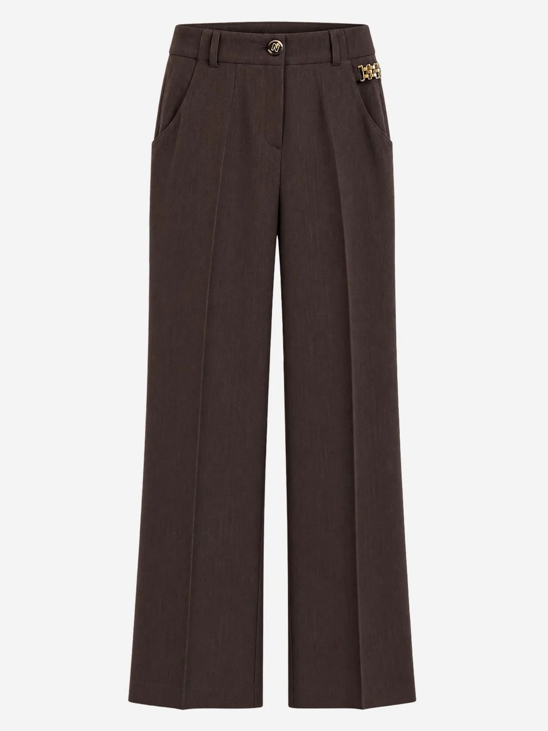 Nikkie Aisley Elegante Pantalon Met Wide Leg Fit Chocolate Torte Nikkie Aisley Elegante Pantalon Met Wide Leg Fit Chocolate Torte