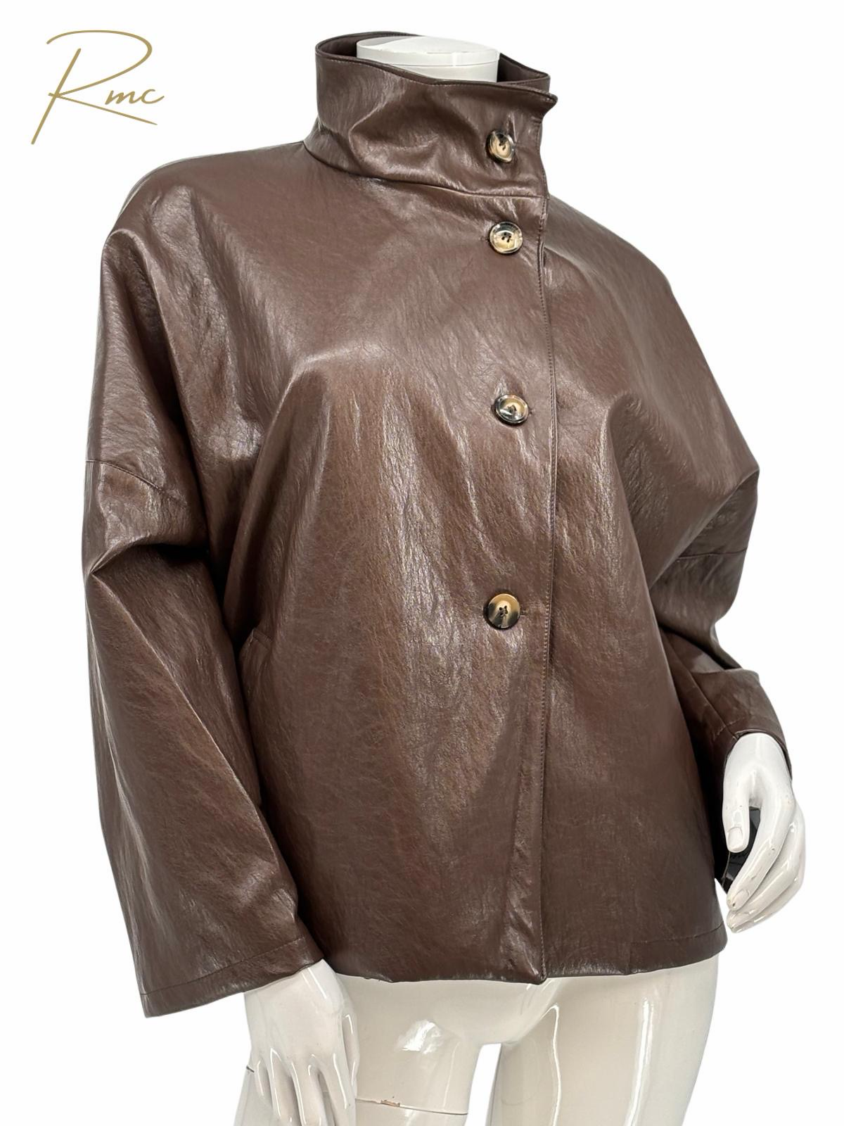 RMC the label fake Leather jacket bruin