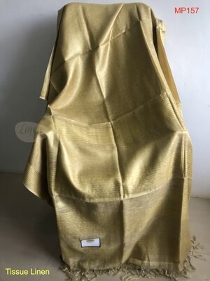 Gold shade tissue linen Saree Gold shade tissue linen Saree