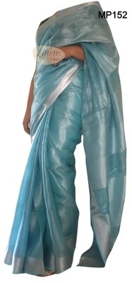 Blue shade tissue linen saree Blue shade tissue linen saree