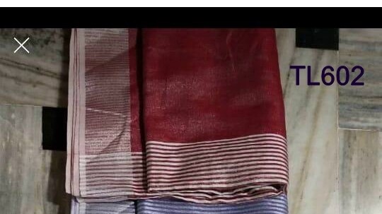 Red shade tissue linen saree