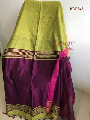 Yellow shade Khadi Saree Yellow shade Khadi Saree