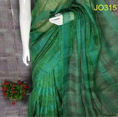 Green shade Jute Organza Saree Green shade Jute Organza Saree